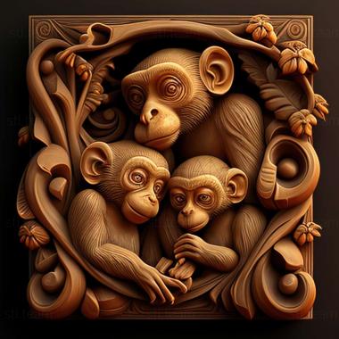 3D model Monkeys (STL)
